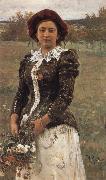 Ilya Repin Autumn Bouquet Portrait of Vera Repina,the Artist-s Daughter Germany oil painting artist